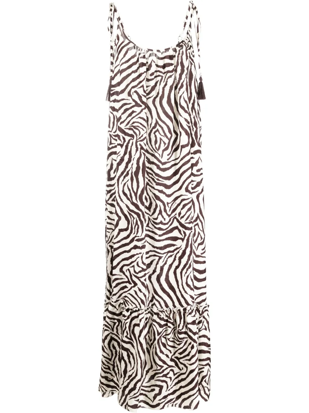 

P.A.R.O.S.H. zebra-print silk dress - Neutrals