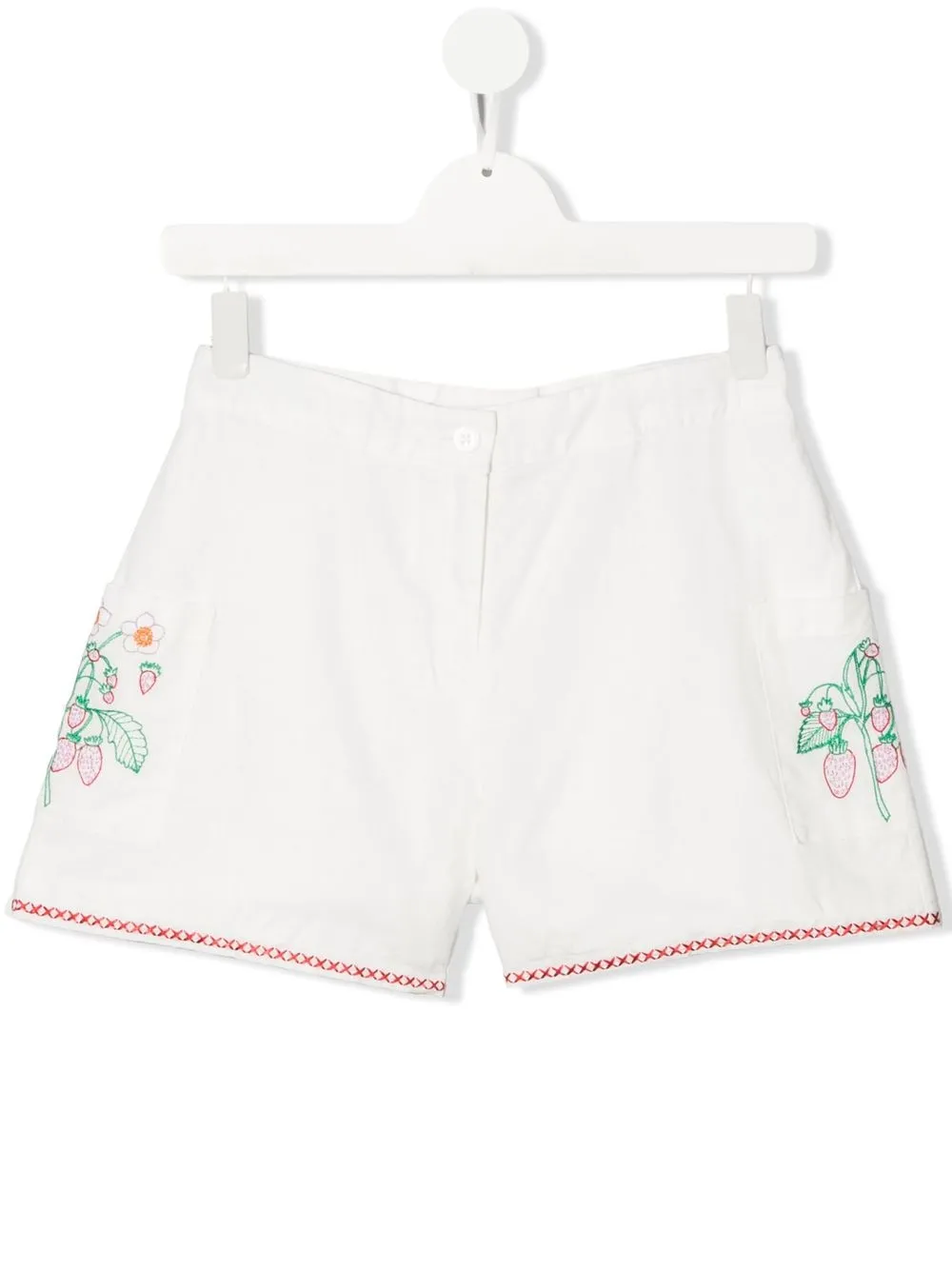 

Stella McCartney Kids shorts con fresas bordadas - Blanco
