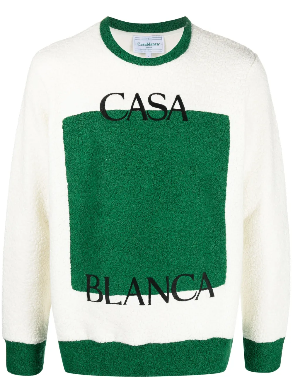 

Casablanca logo-embroidered fleece jumper - White