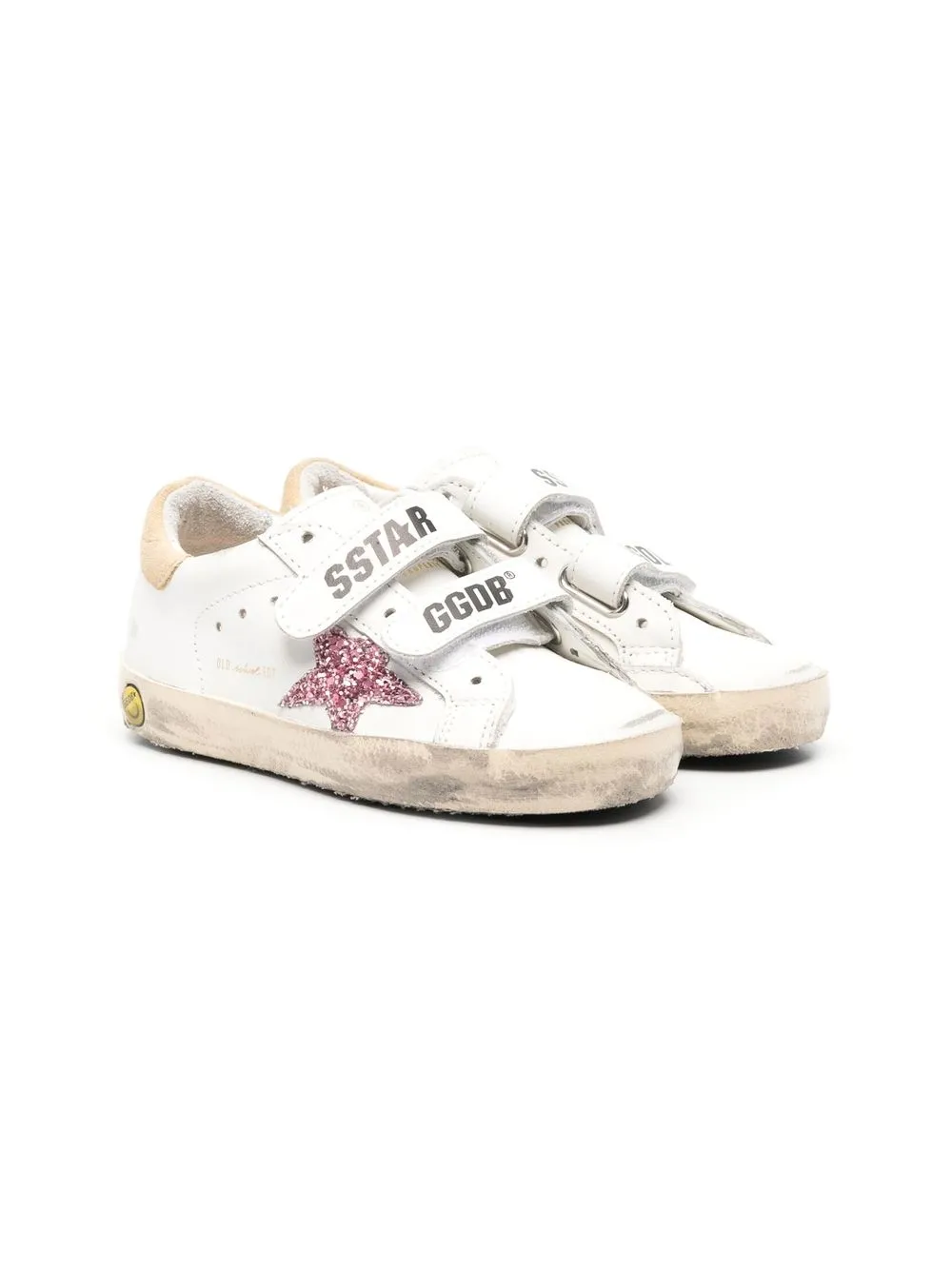 

Golden Goose Kids tenis con parche de estrella - Blanco