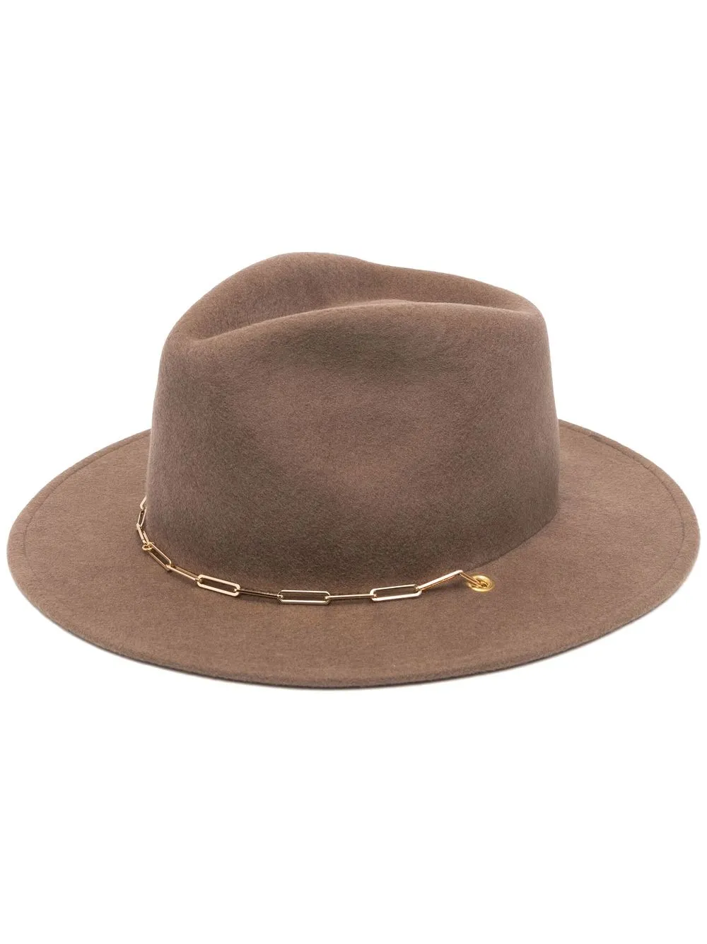 

Van Palma chain detail fedora hat - Brown