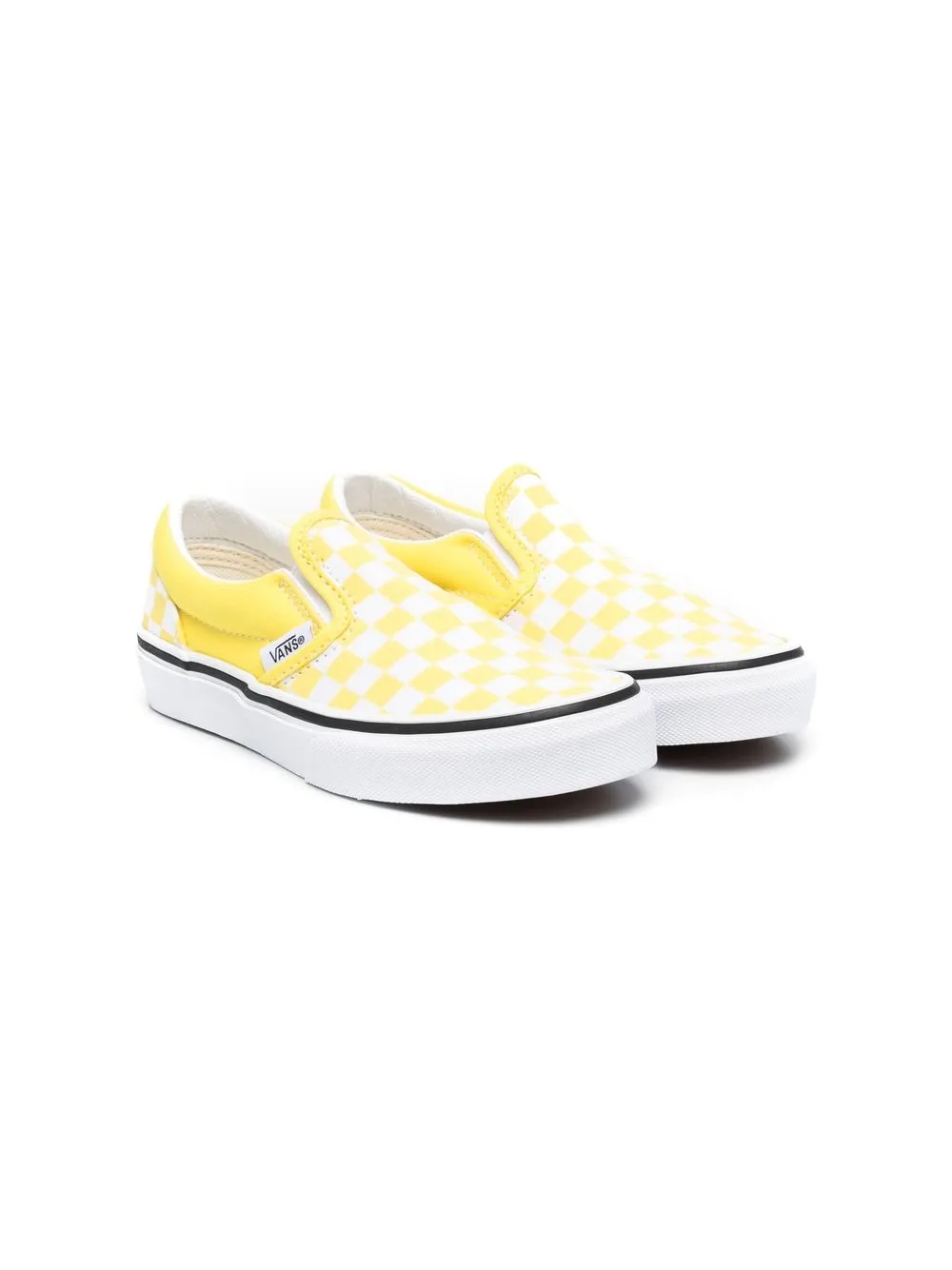 Vans Kids checkerboard slip-on sneakers Yellow