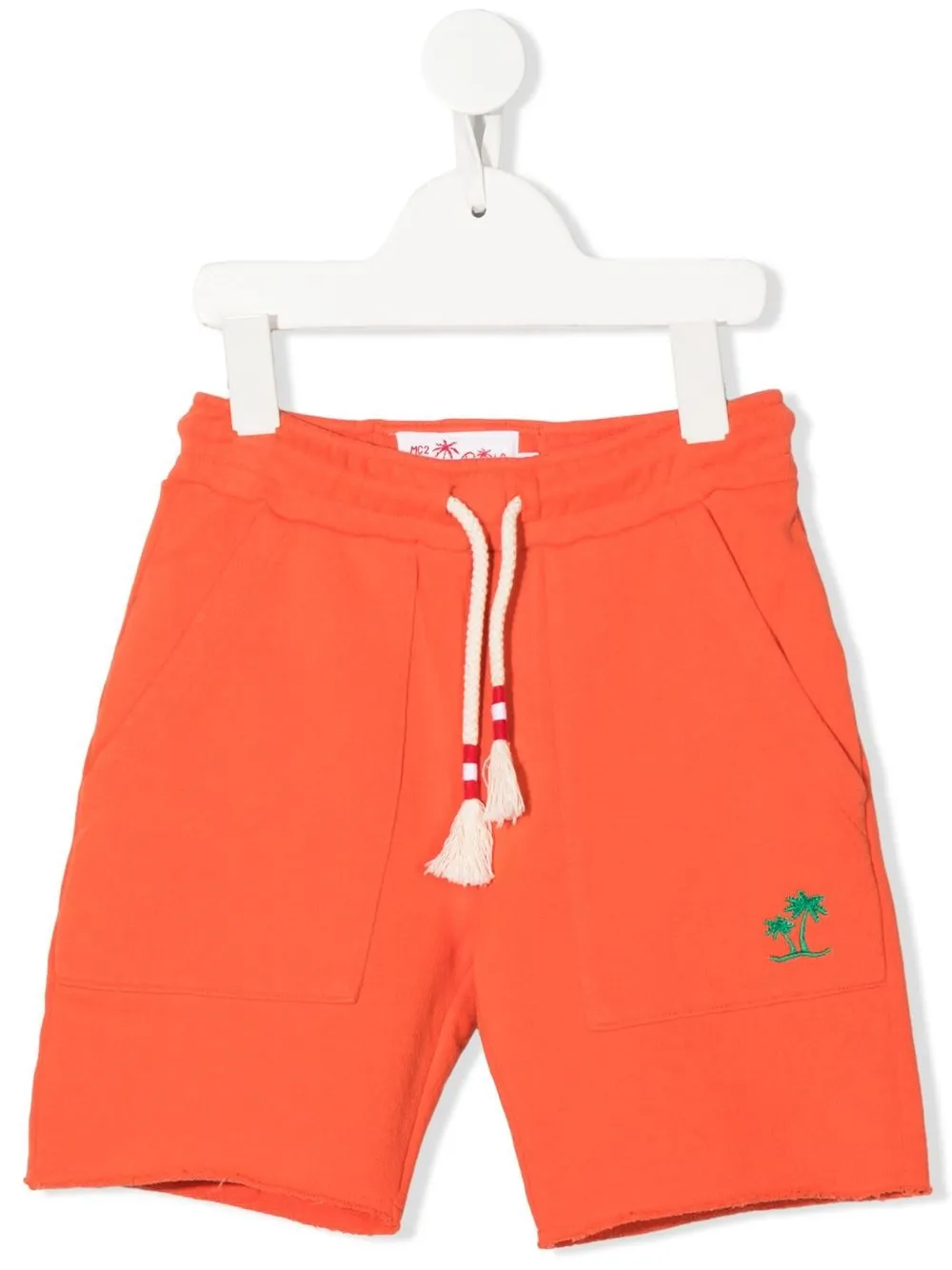 

MC2 Saint Barth Kids shorts deportivos con parche del logo - Naranja