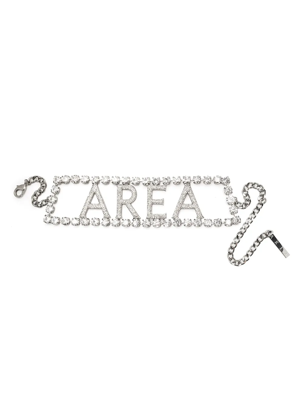 

AREA logo crystal choker - Silver