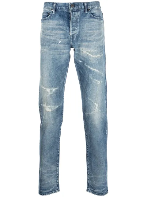 John Elliott skinny jeans con efecto envejecido