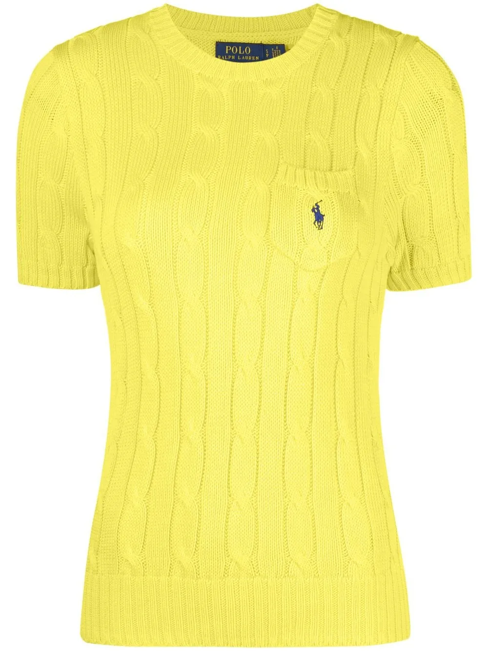 

Polo Ralph Lauren top en tejido en ochos con logo bordado - Amarillo