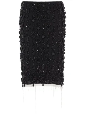 Black lace beaded clearance skirt