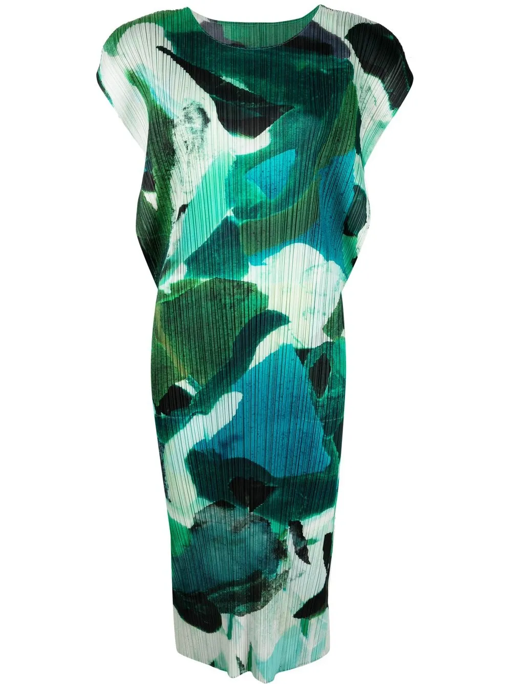 

Pleats Please Issey Miyake vestido plisado con estampado abstracto - Verde