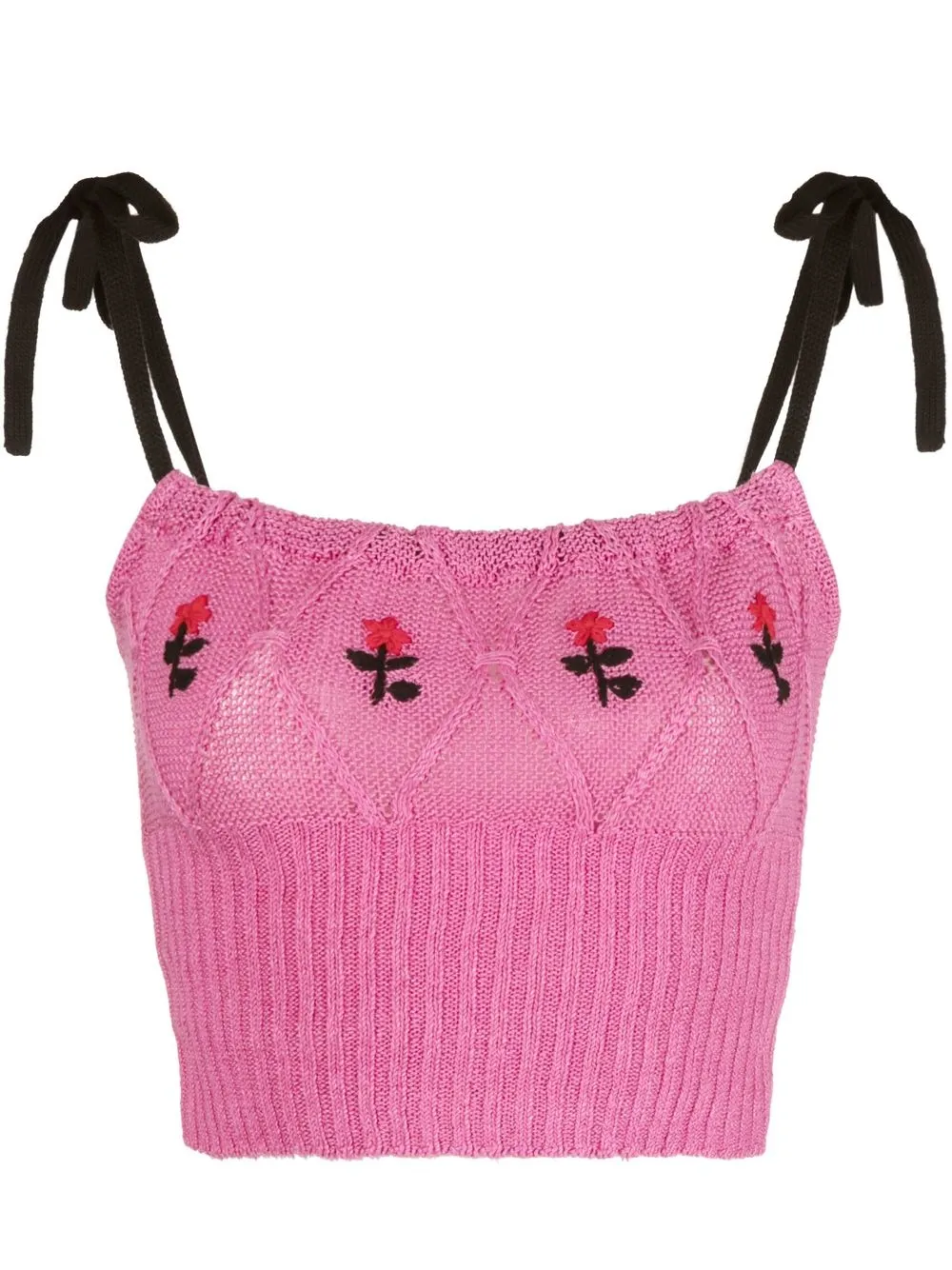 

CORMIO top tejido con bordado floral - Rosado