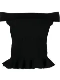 Alexander McQueen off-shoulder knitted top - Black