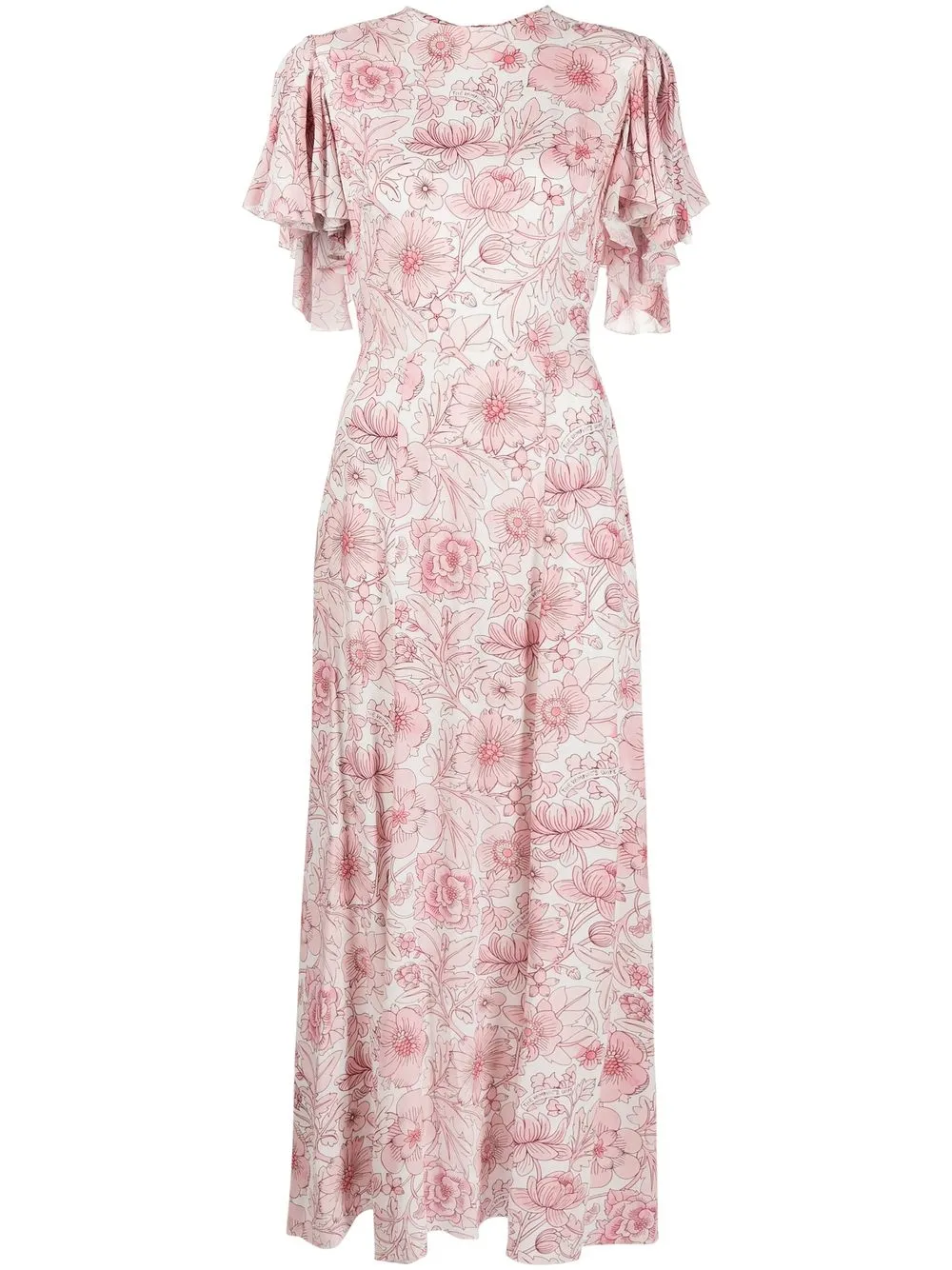 

The Vampire's Wife floral-print flutter-sleeve dress - White