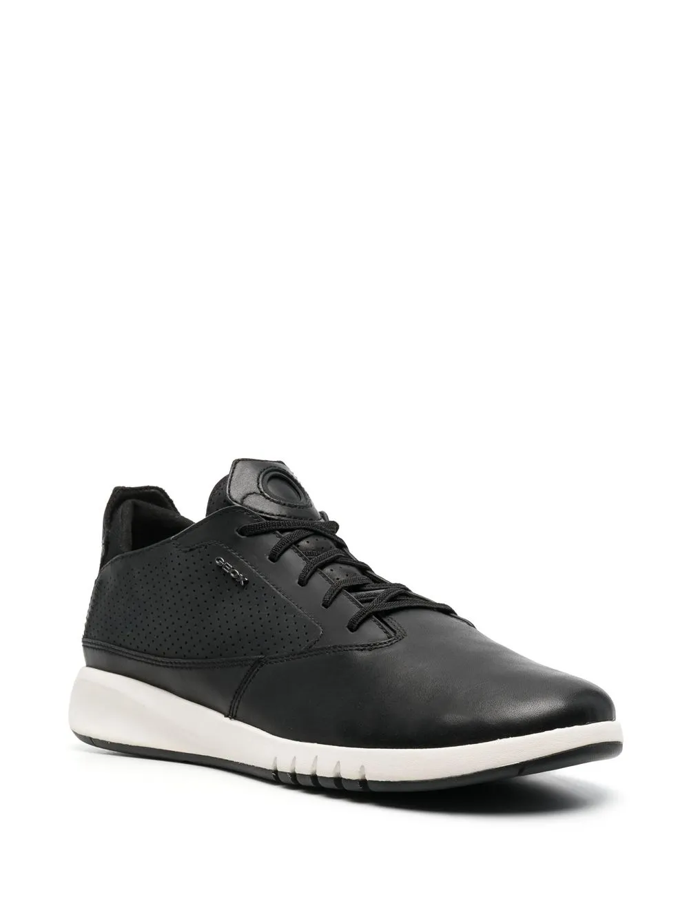 Geox logo-plaque low-top sneakers Black
