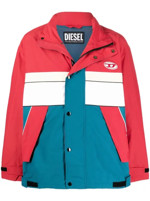 logo colour-block panelled jacket