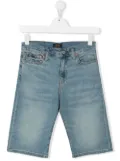 POLO RALPH LAUREN KIDS logo patch denim shorts - Blue
