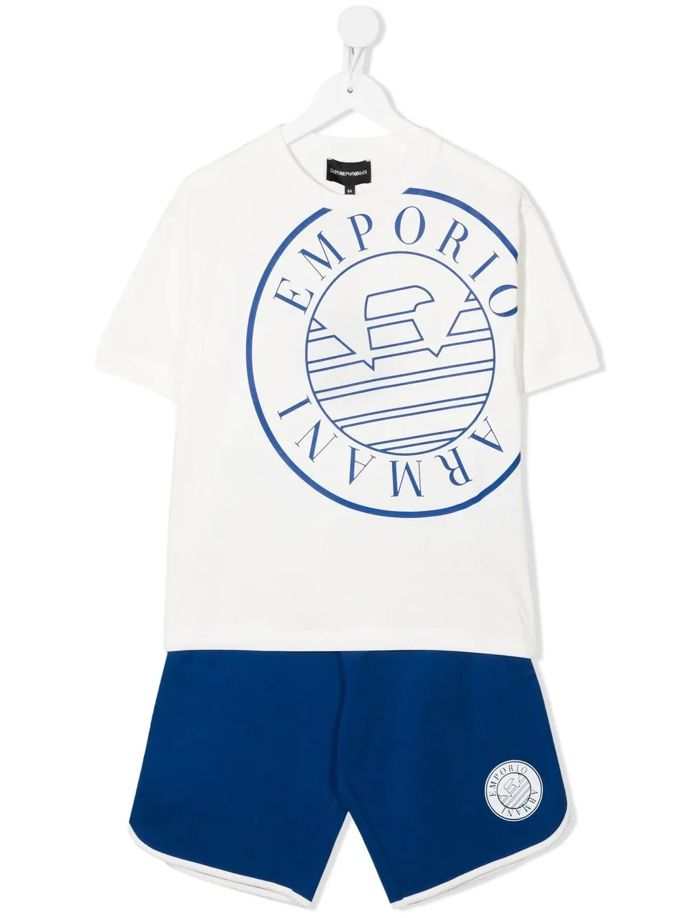 

Emporio Armani Kids set de shorts y playera con logo estampado - Azul