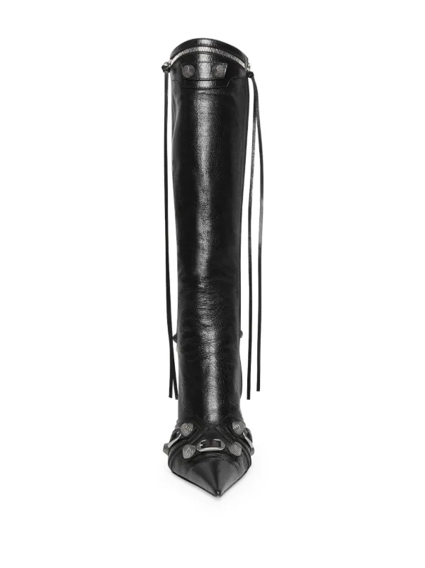 Balenciaga 90mm Cagole Leather Boots | Black | FARFETCH