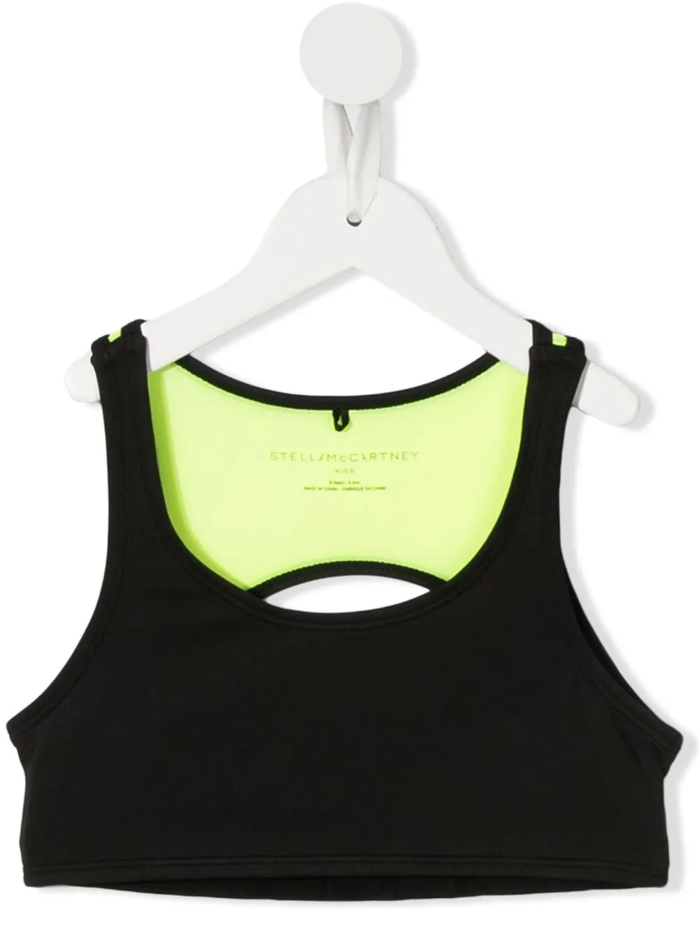 

Stella McCartney Kids top corto con detalle de aberturas - Negro