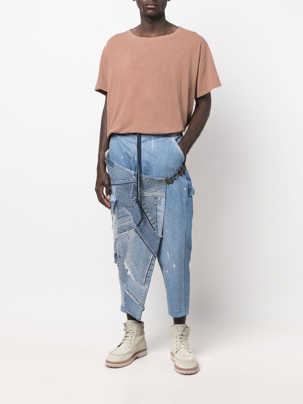 Greg Lauren Jeans met toelopende pijpen - Blauw