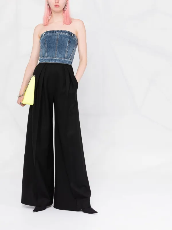 Alexander McQueen Top Strapless De Mezclilla - Farfetch
