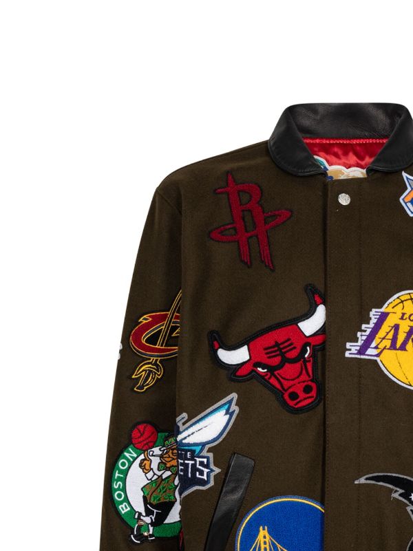 Maker of Jacket Men's NBA Teams Collage Jeff Hamilton Leather Jacket