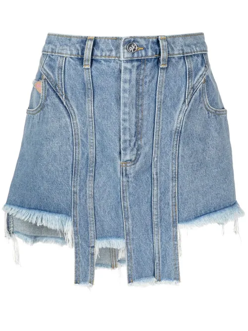 Minijupe asymétrique en jean - Natasha Zinko - Modalova