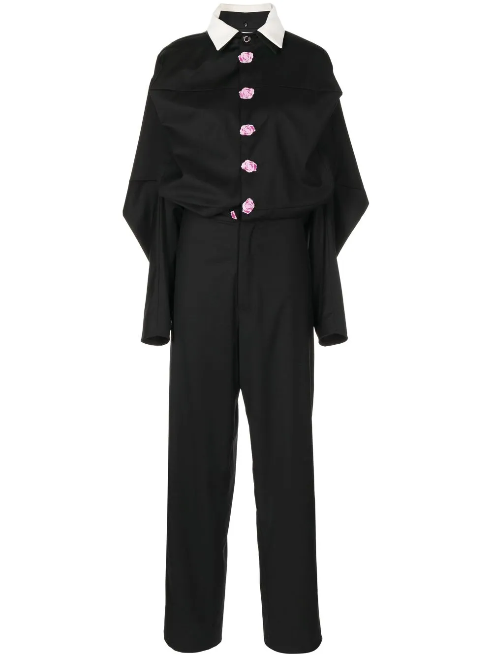 Natasha Zinko Embroidered Straight-leg Jumpsuit In Black