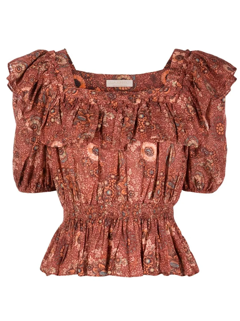 

Ulla Johnson floral-print puff-sleeve blouse - Brown