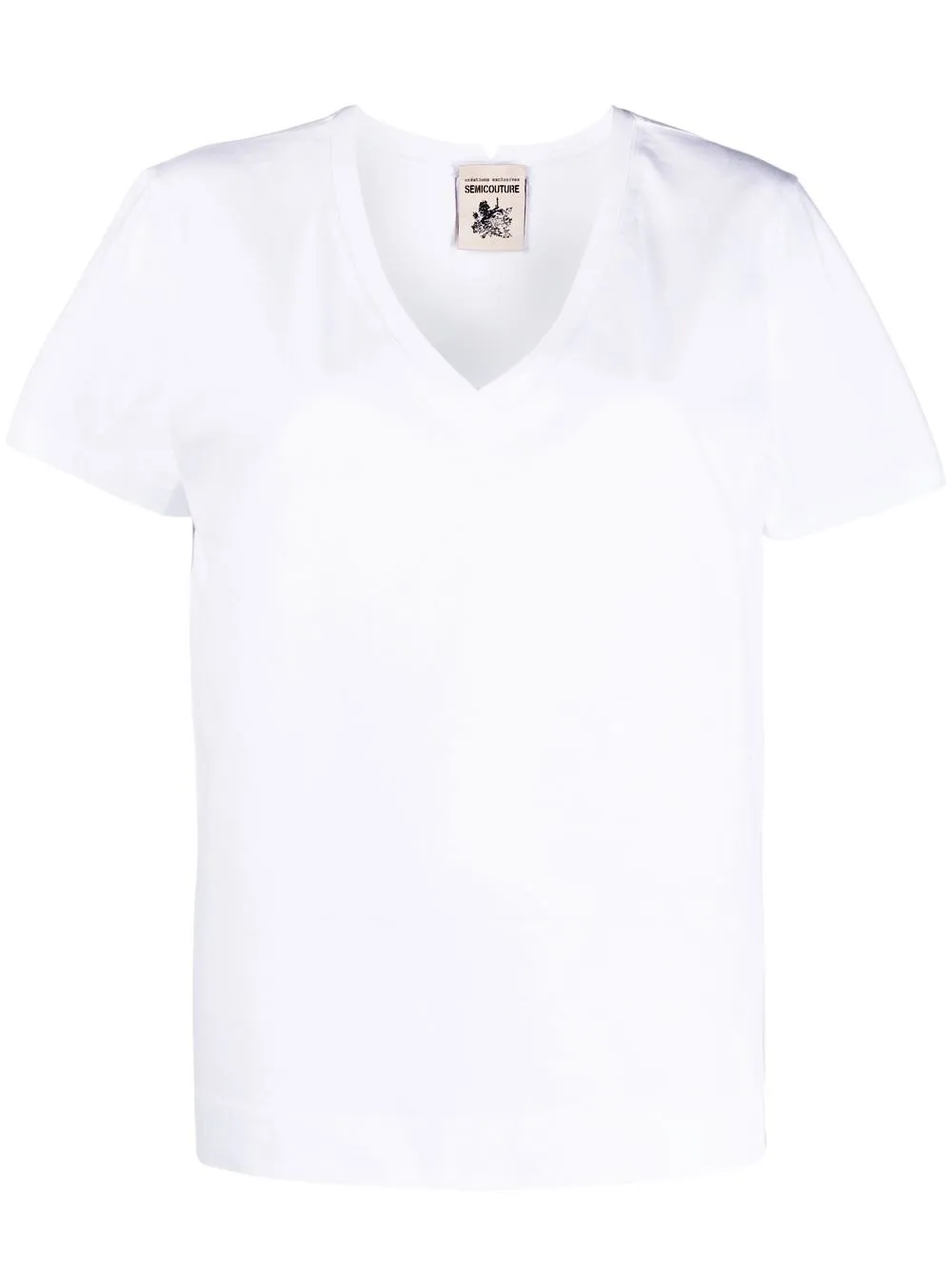 

Semicouture playera con cuello en V - Blanco