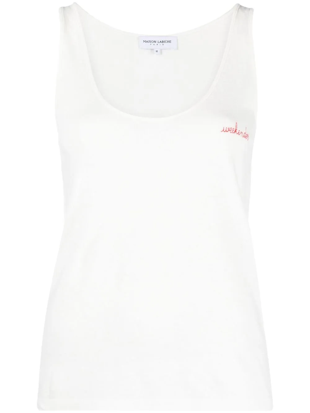 

Maison Labiche logo-print U-neck vest - White