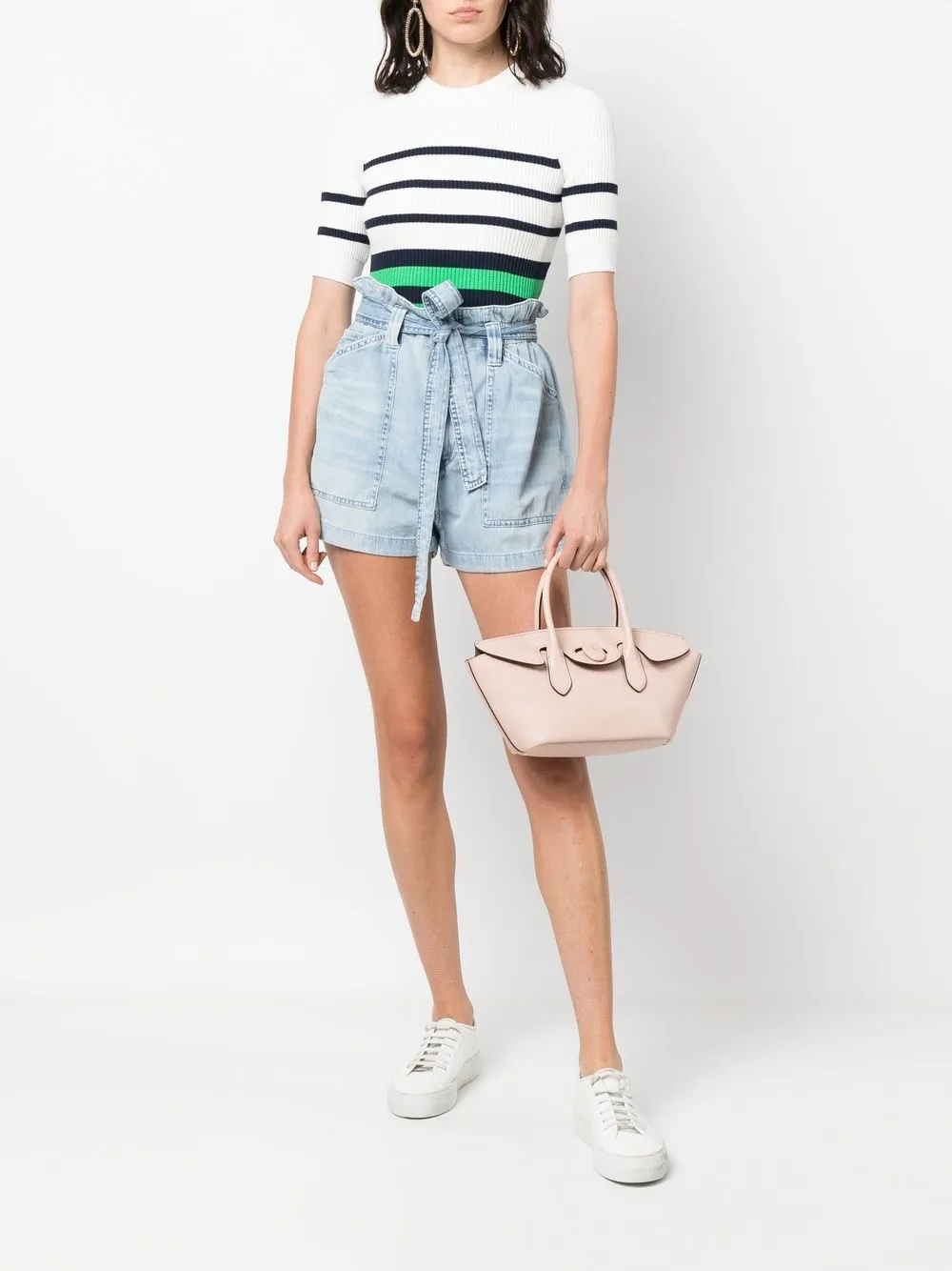 Polo Ralph Lauren Shorts met paperbag taille - Blauw