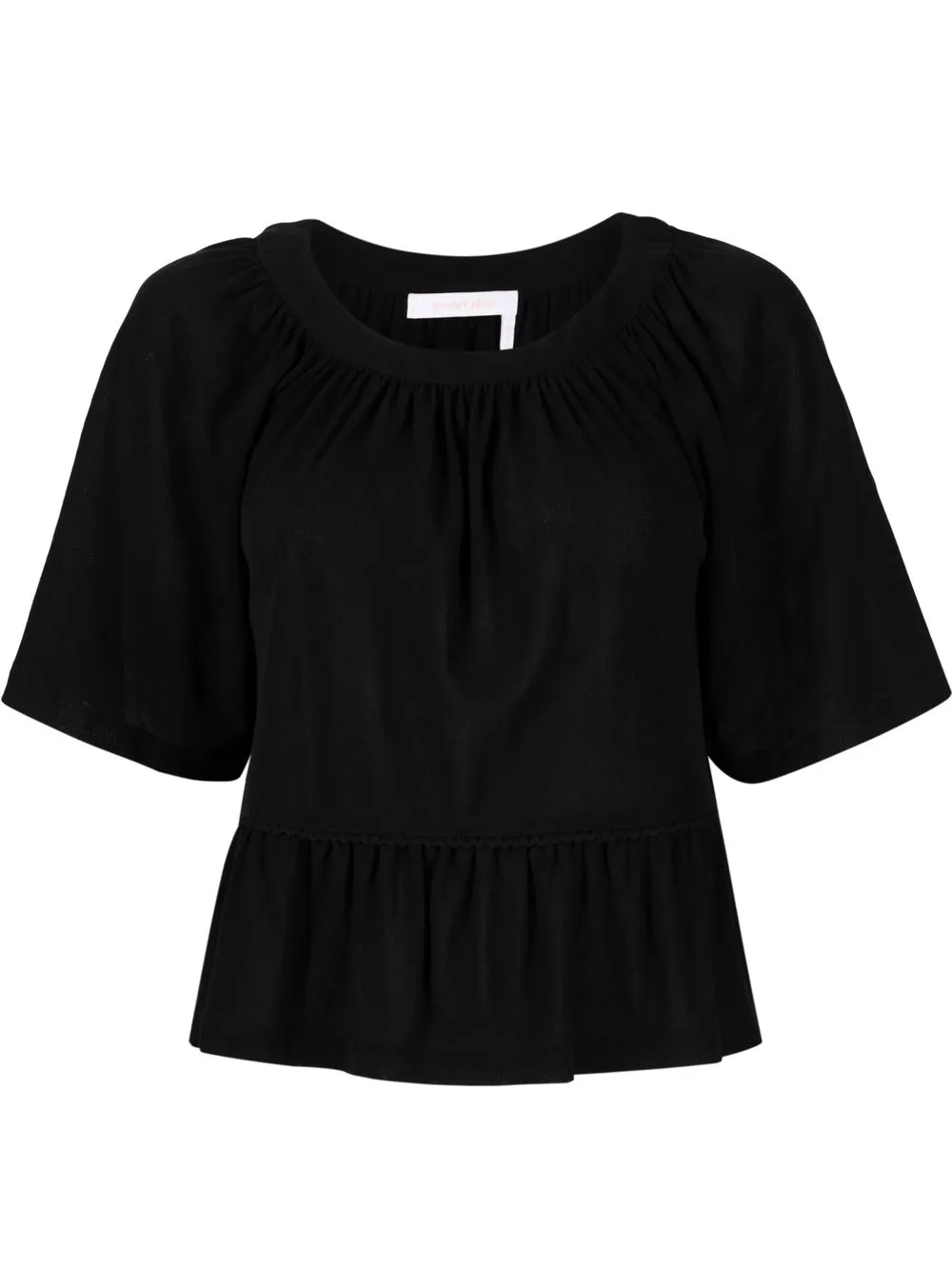 

See by Chloé ruffle-detail short-sleeve top - Black