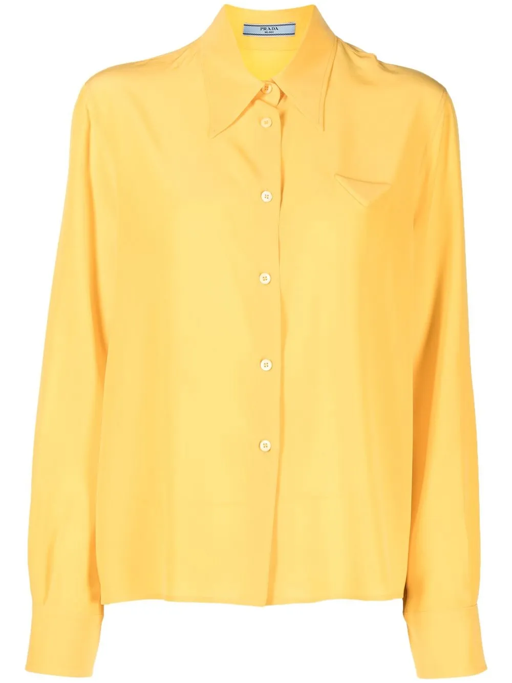 

Prada camisa con parche del logo - Amarillo