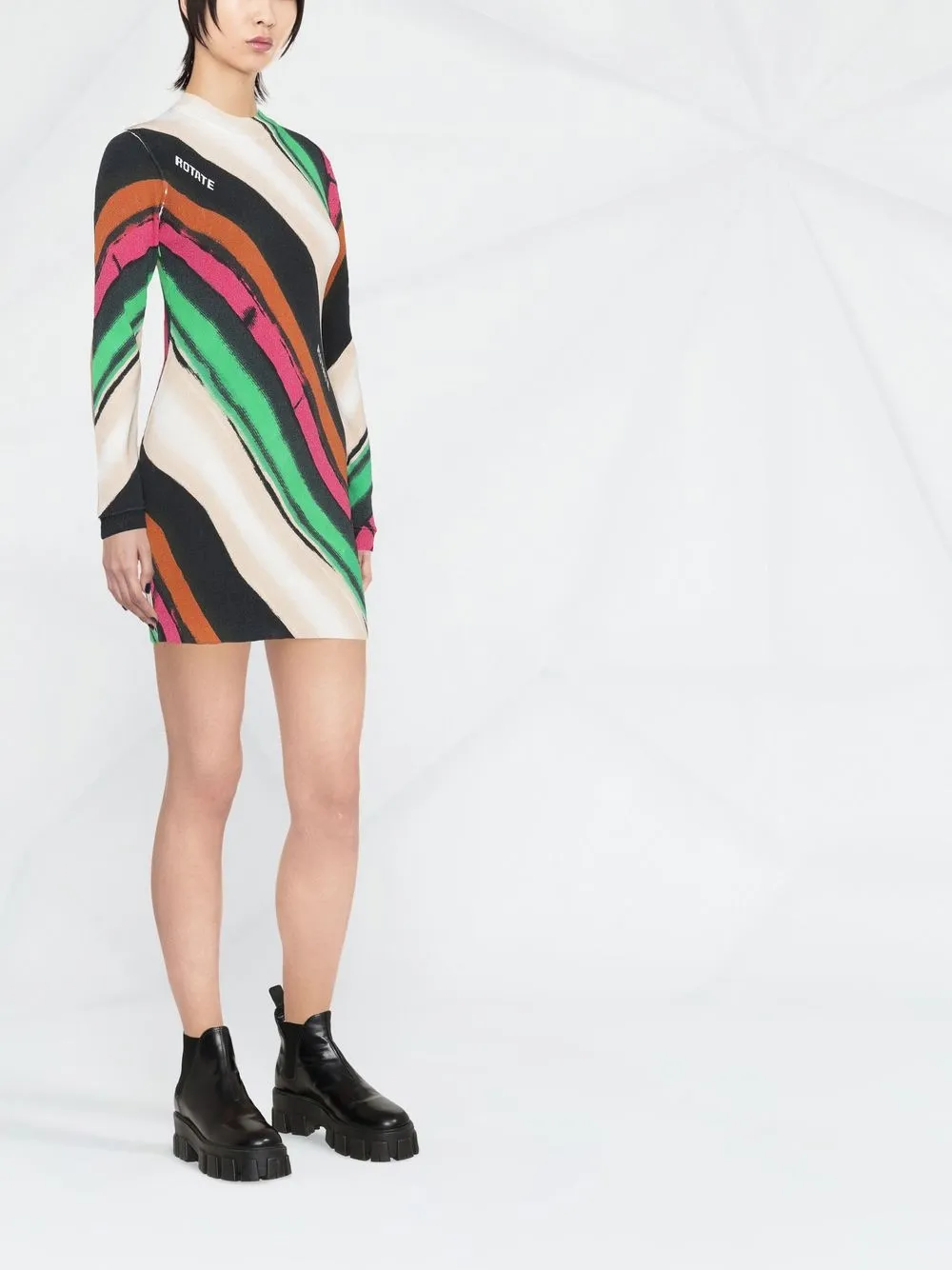 ROTATE graphicprint Knit Dress Farfetch