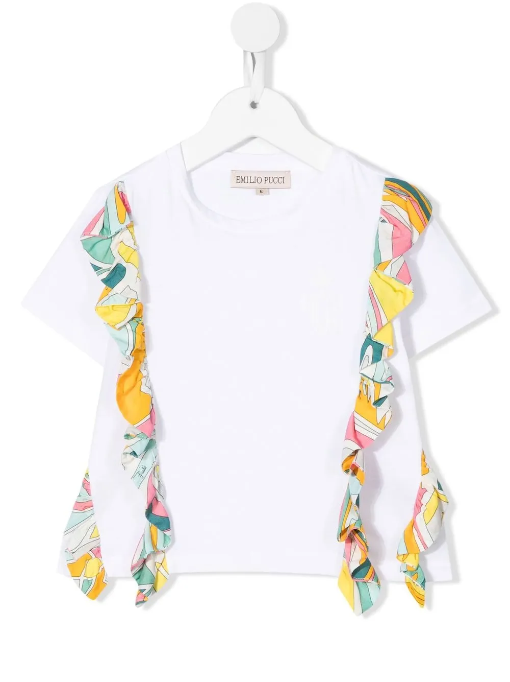 

PUCCI Junior ruffled-detail cotton T-shirt - White