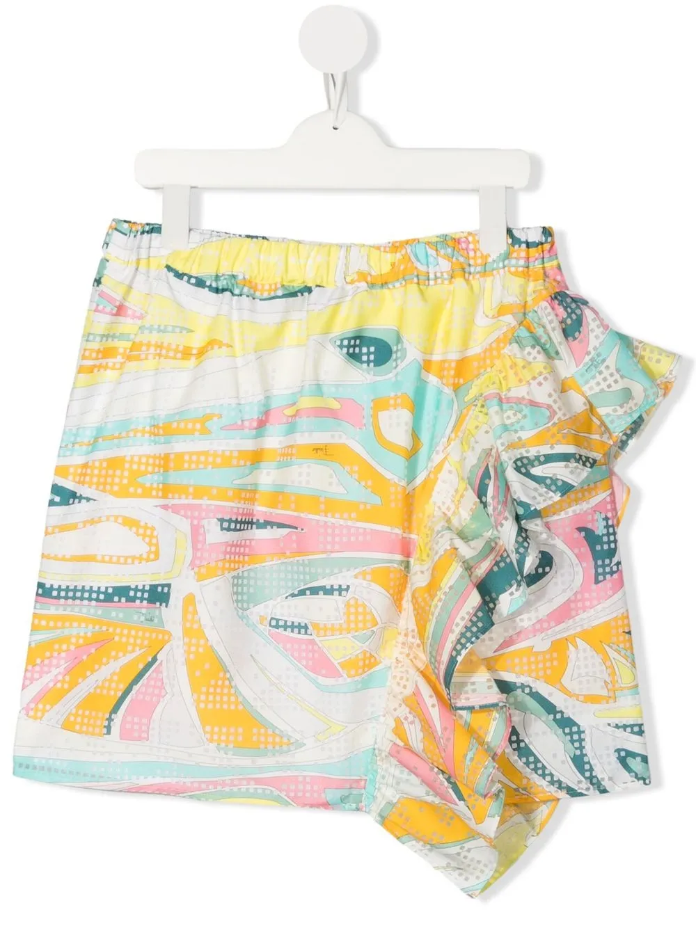 

PUCCI Junior Onde-print ruffled skirt - Yellow