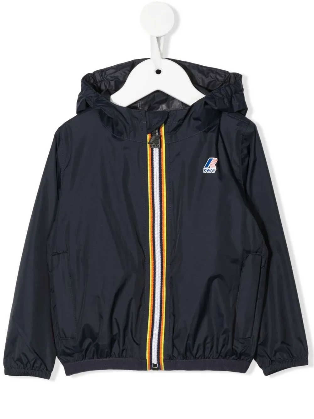

K Way Kids logo-print hooded windbreaker - Blue