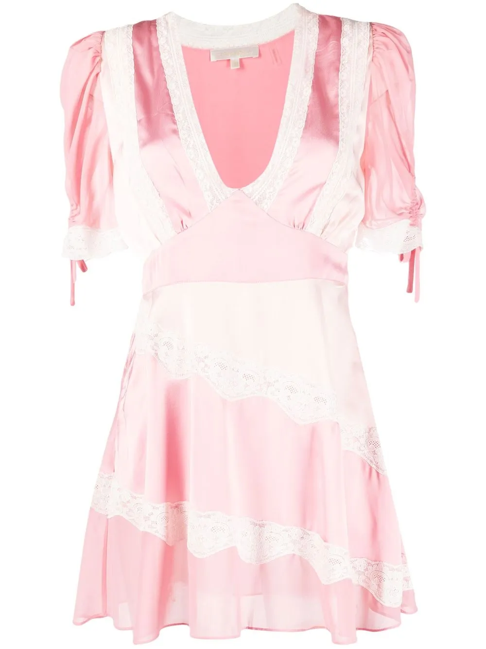 Loveshackfancy Floral-lace Detail Mini Dress In Rosa