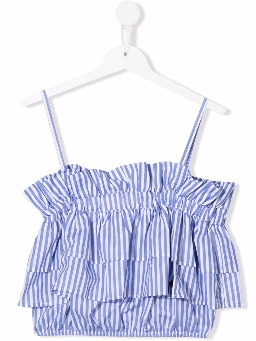 

MSGM Kids top a rayas con capas escalonadas - Azul