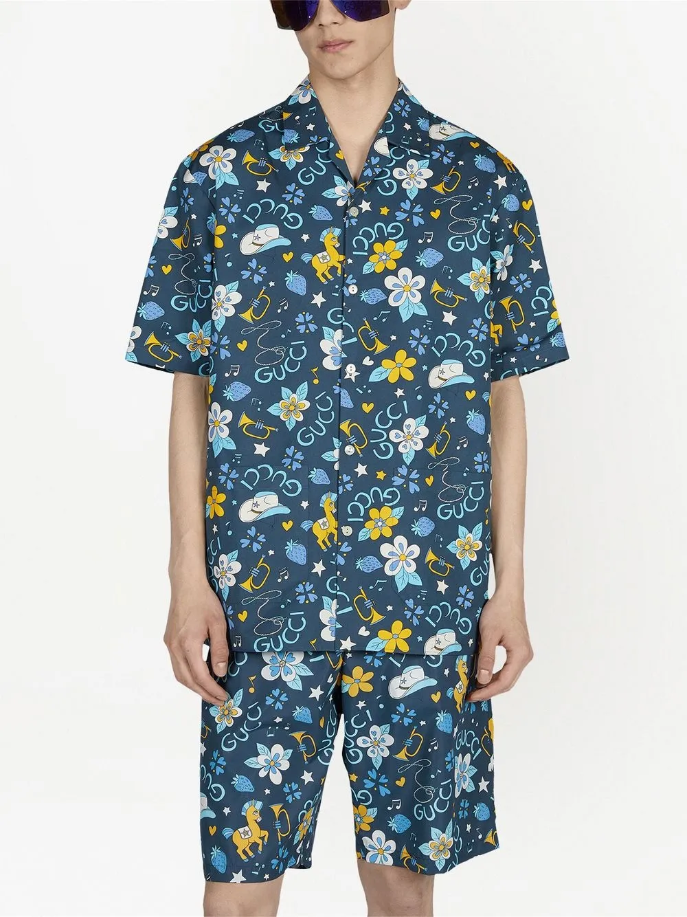 liberty floral bowling shirt by gucci
