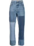 B SIDES patchwork cropped jeans - Blue