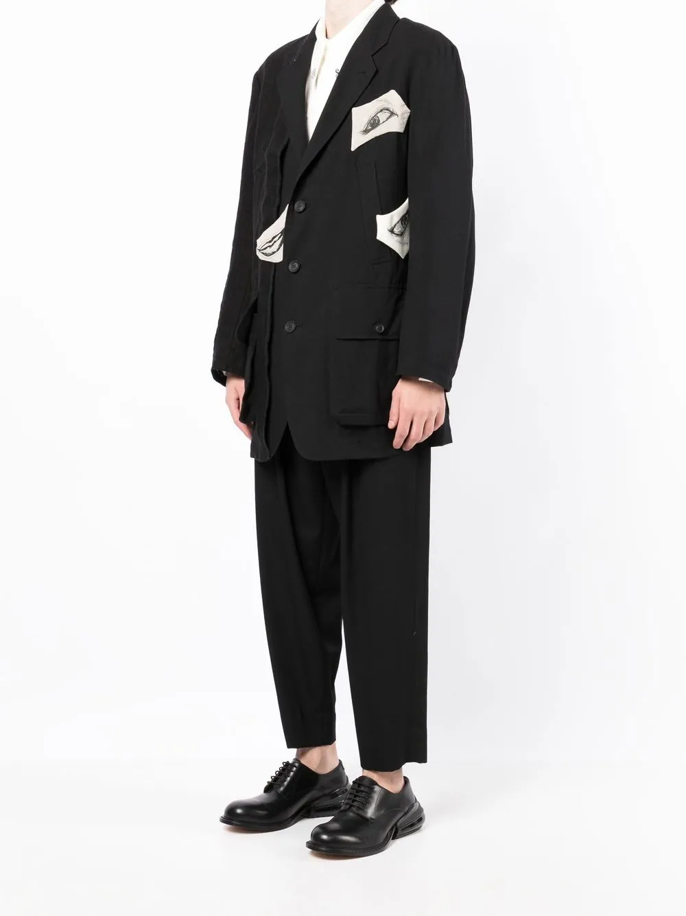  Yohji Yamamoto Sakko Mit Grafischem Print   Schwarz 