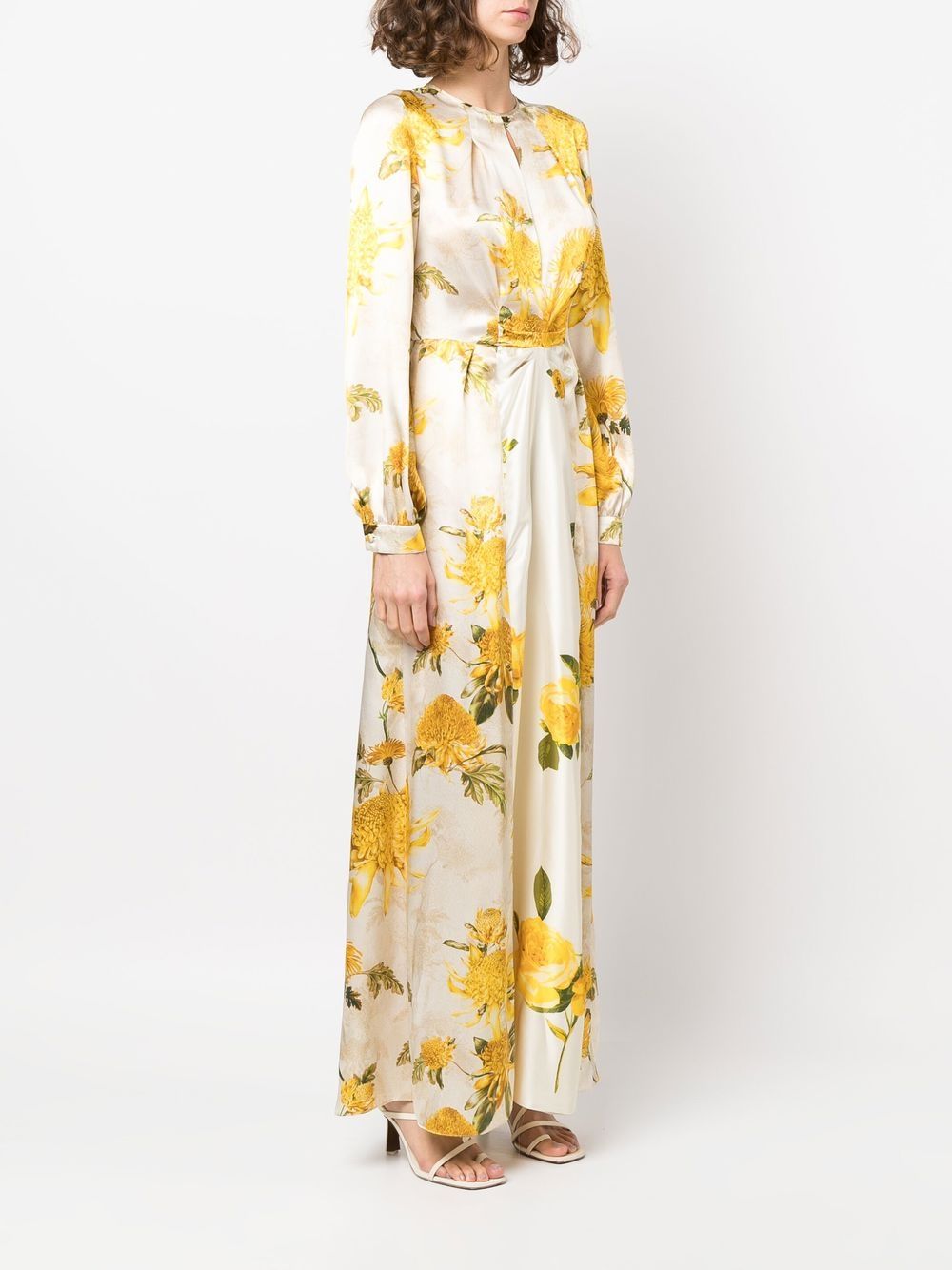 Raquel Diniz Floral Print Satin Maxi Dress Farfetch