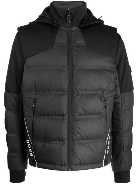 BOSS logo-print padded down jacket
