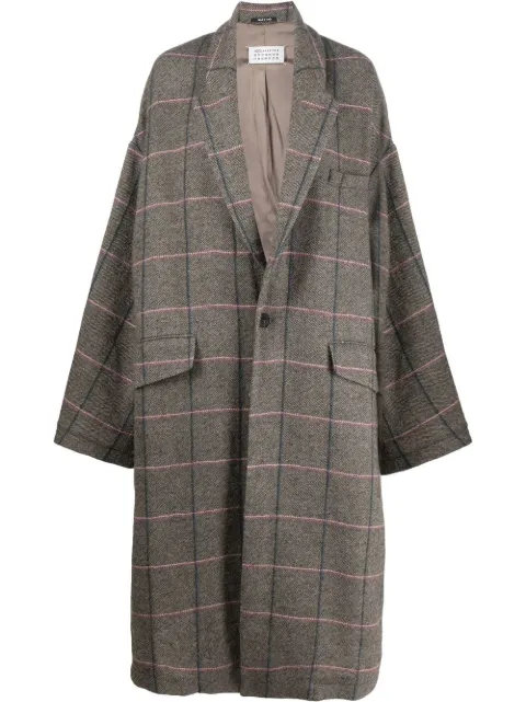 Maison Margiela oversize checked midi coat