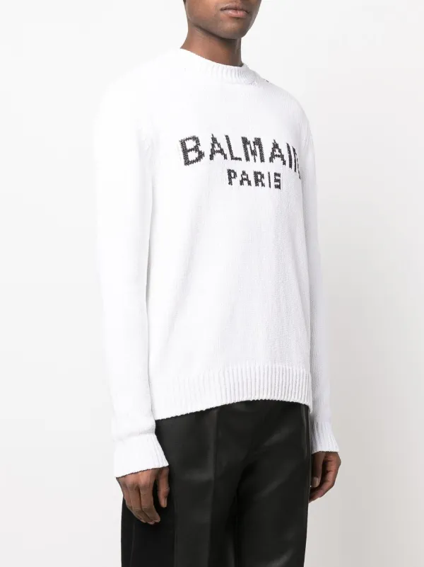 Balmain intarsia-logo Button Jumper 