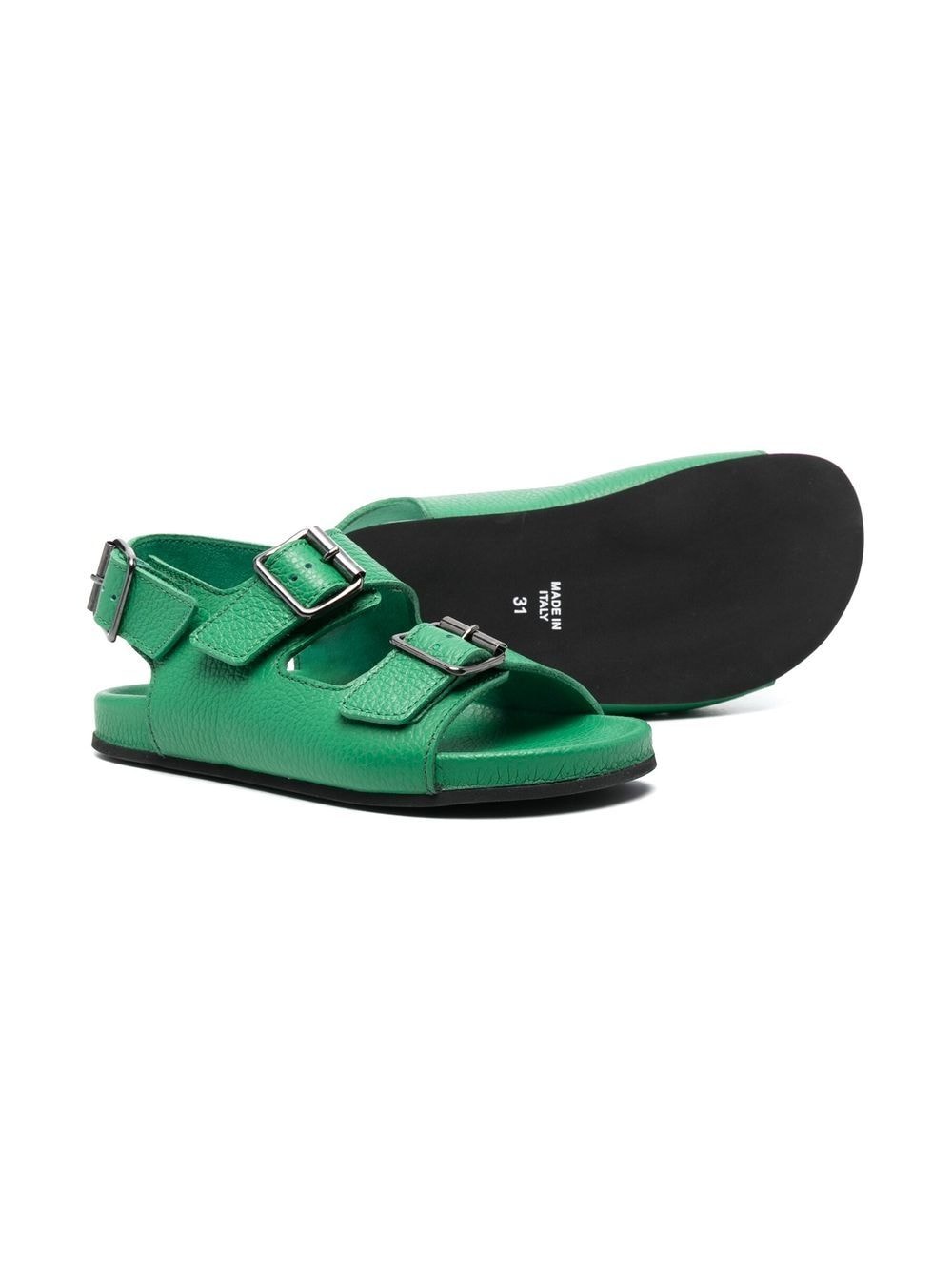 Shop Gallucci Buckled Leather Sandals In Green