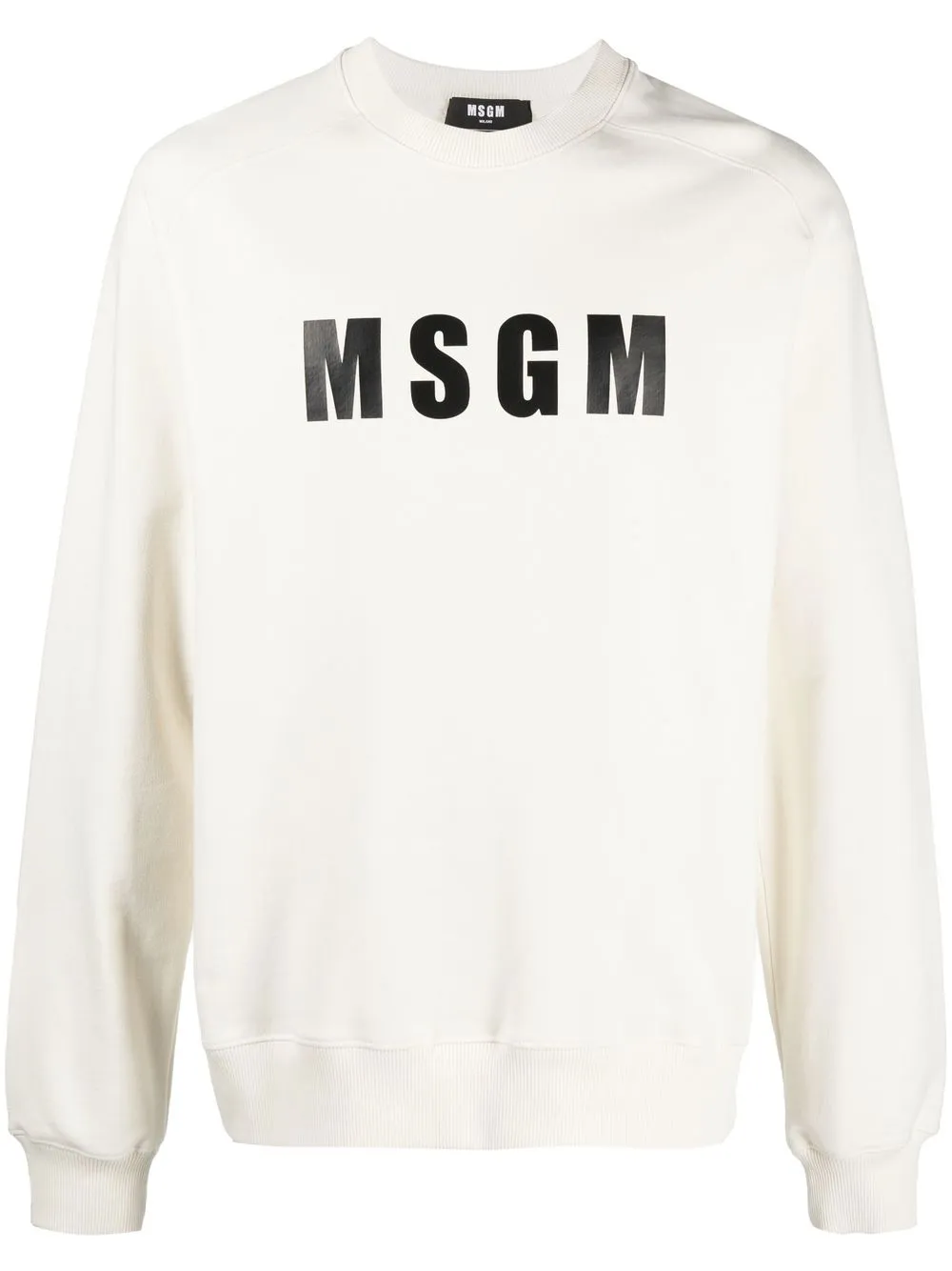 Msgm Logo-print Sweatshirt In Beige