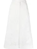 MSGM embroidered cotton-blend culottes - White