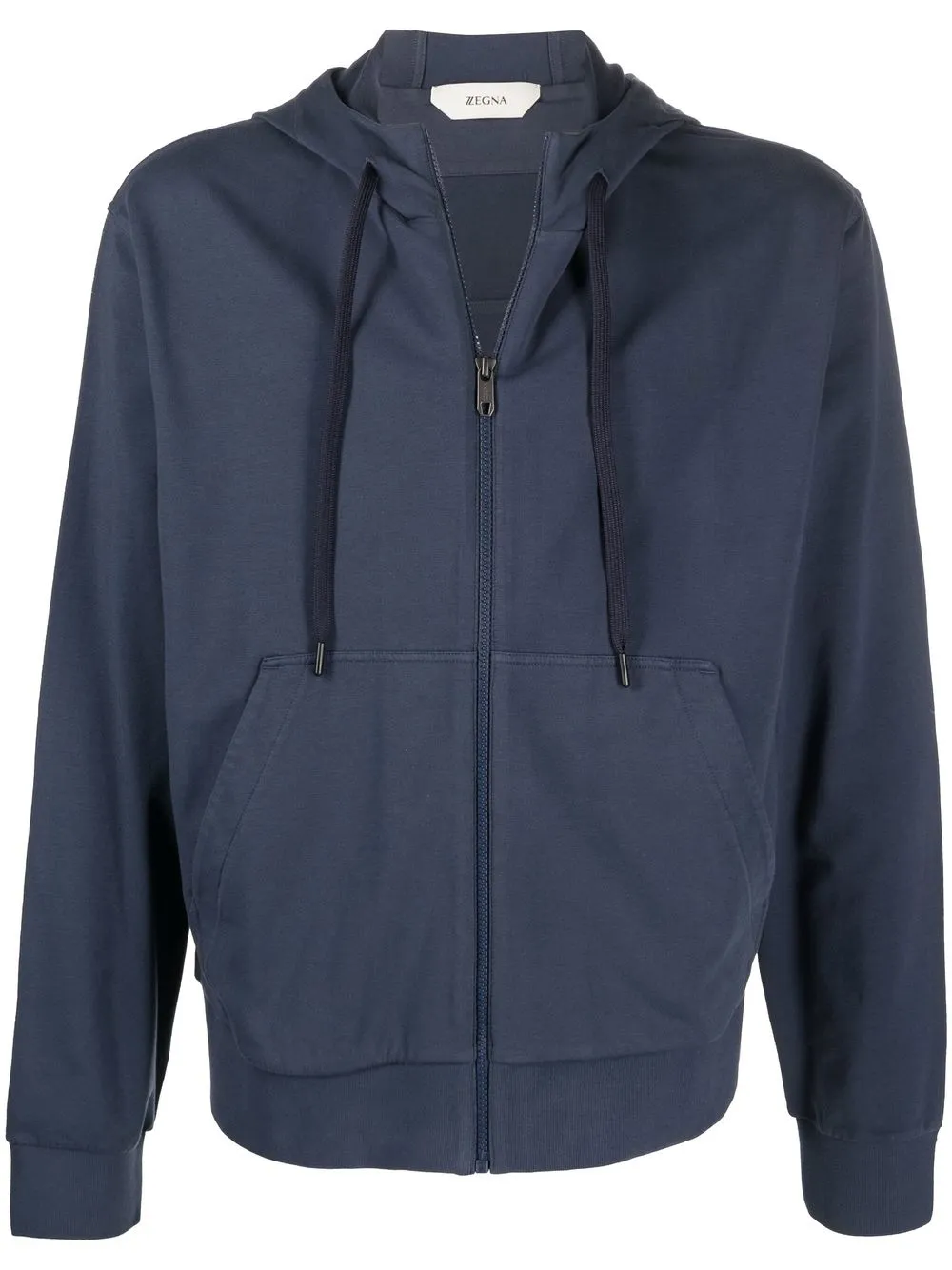 

Zegna hoodie con cordones y cierre - Azul