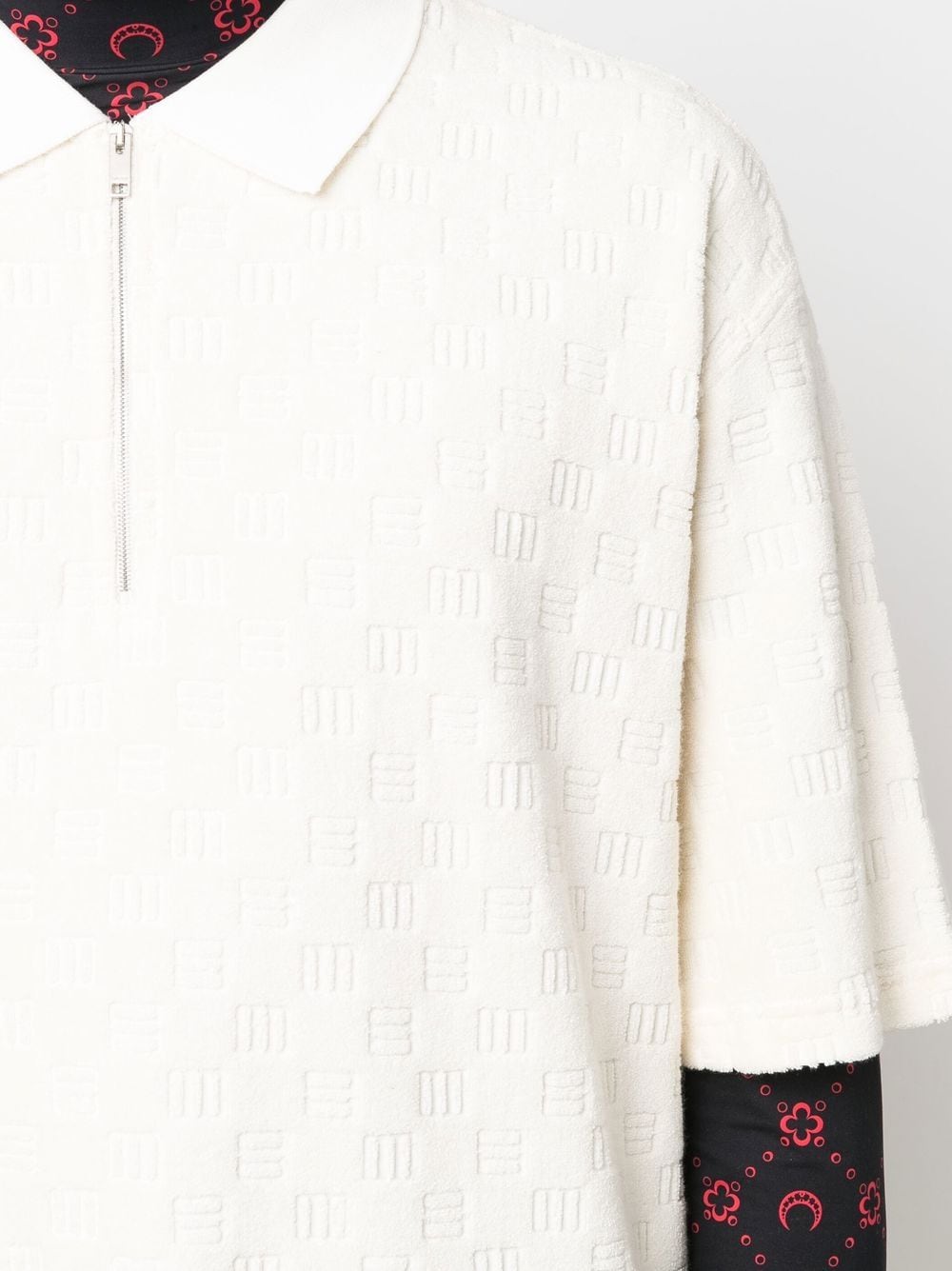 Shop Ambush Monogram-textured Polo Shirt In Weiss